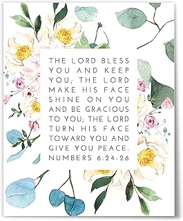 Numbers 6:24-26, The Lord Bless You And Keep You, Modern Christian Wall Art, Bible Verse Wall Art, 8" x 10"; Unframed