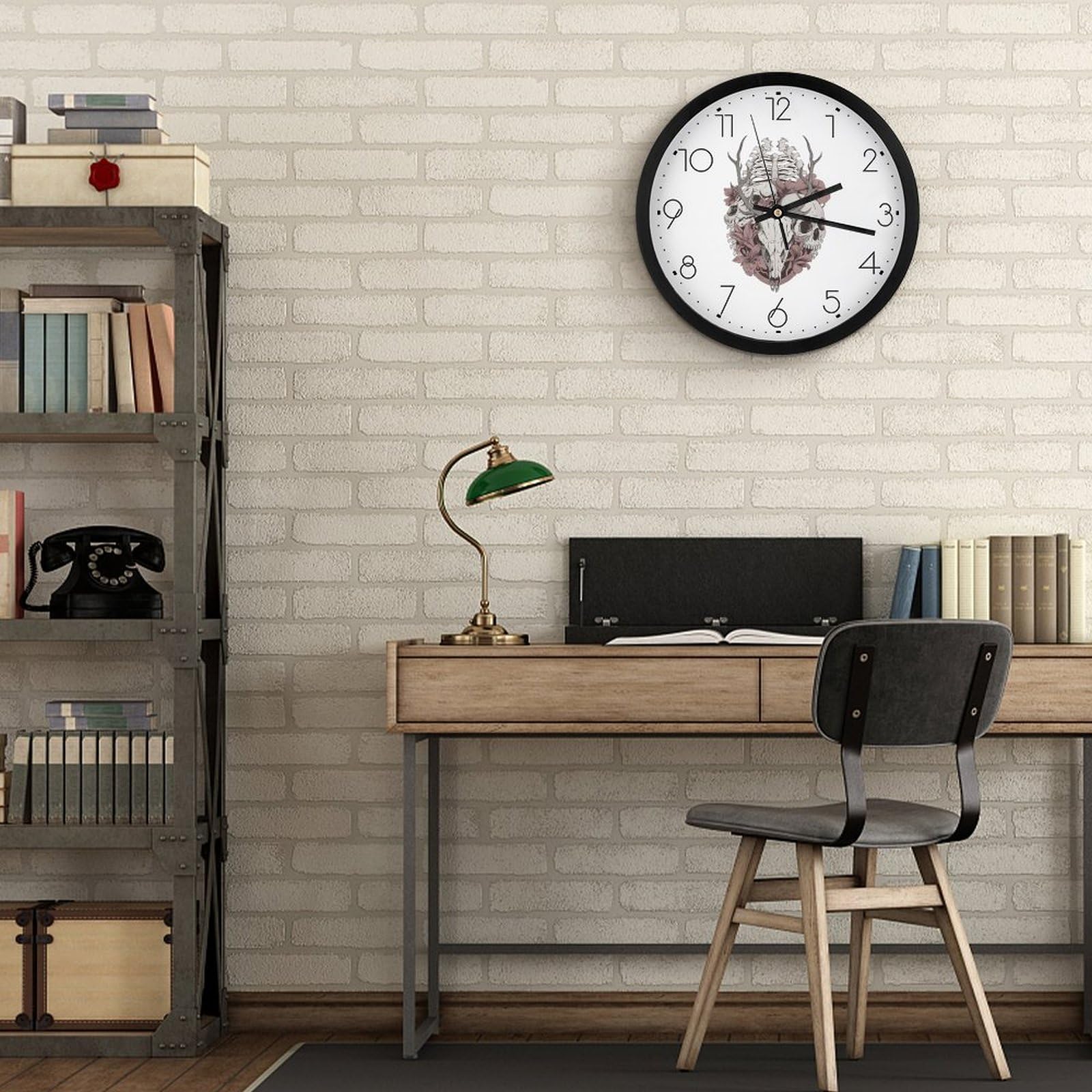 髑髏掛け時計 アクアマスター/Aqua Master 時計 W96 スカル ブラックダイアル