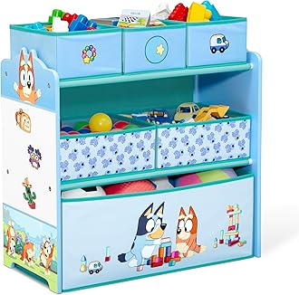 Delta Children - Bluey Design & Store 6 Bin Toy Storage Organizer - Greenguard Gold Certified, Blue | Store