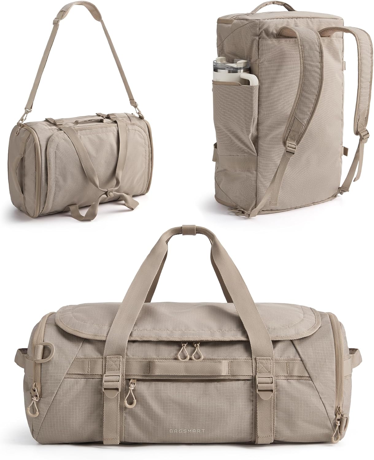 BAGSMART 4-IN-1 Duffle Bag for Travel, 40L Travel Bag Gym Duffle, TSA Carry on B…