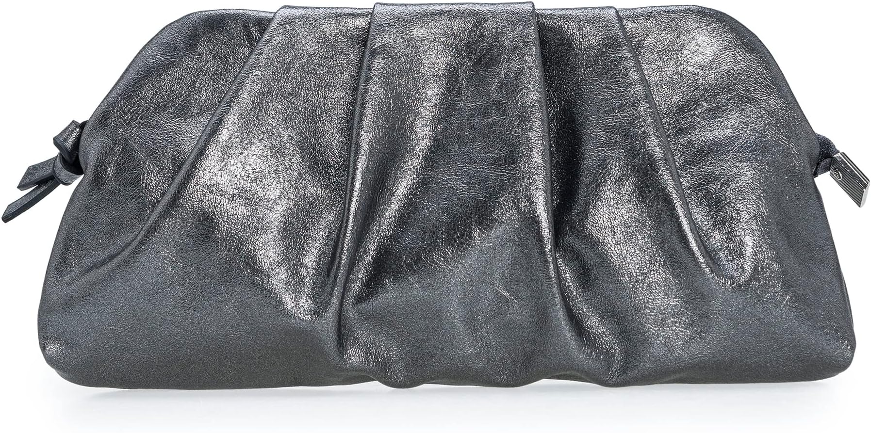 Chic Soft Vegan Leather Clutch Bag Dressy Pleated PU Evening Purse for Women