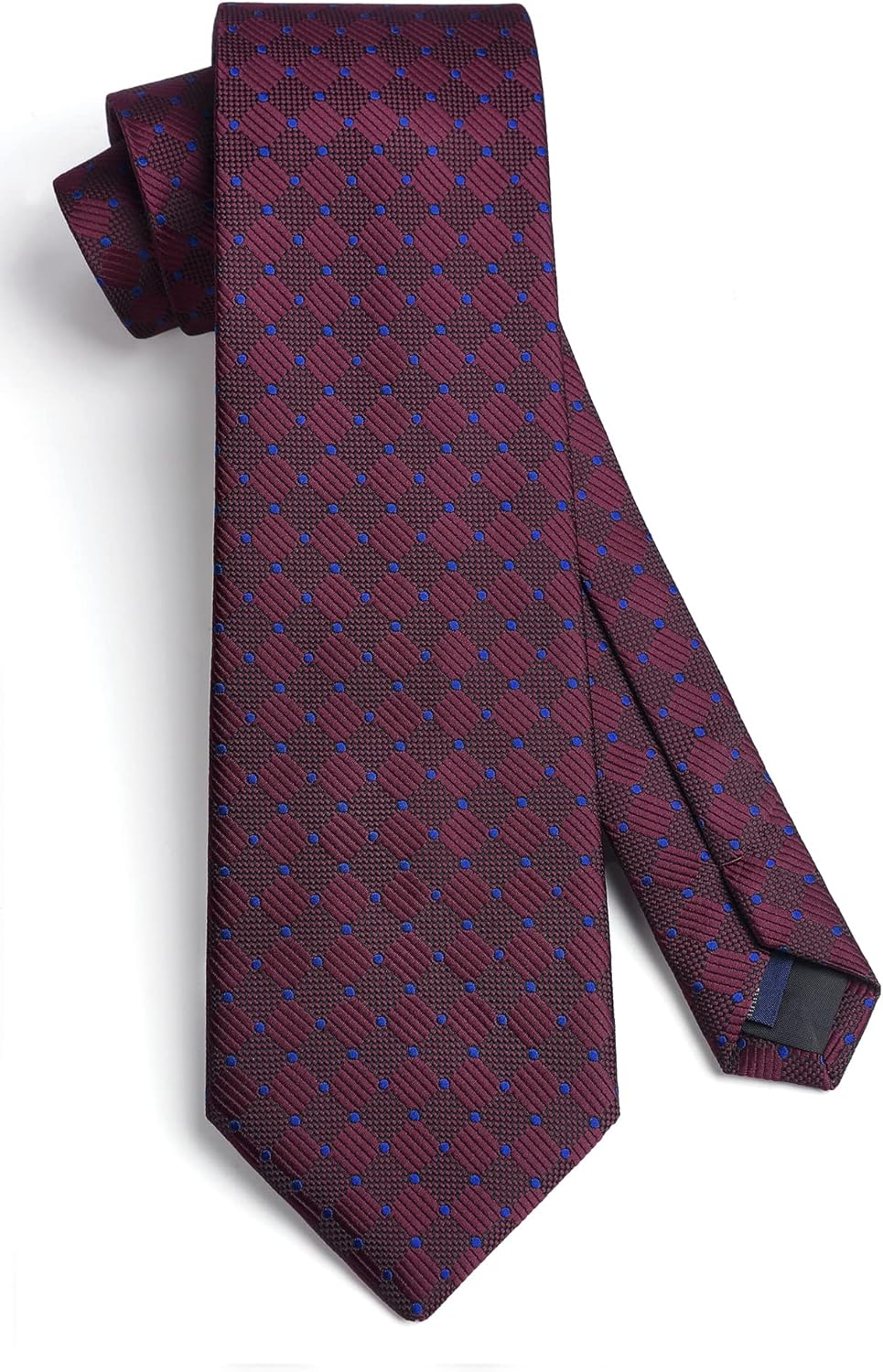 HISDERN Mens Ties Plaid Tie and Pocket Square Set Classic Woven Formal Checkered Neckties & Handkerchief Wedding Party - Image 5