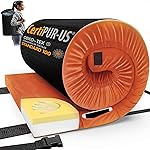 CYMULA CertiPUR-US Memory Foam Camping Mattress Pad, Portable Foam Sleeping Pad for Camping, Roll up Cot Orange Sleeping Mat Floor Mattress Guest Floor Bed for Sleepover, Car, Tent SUV Cot Mattress