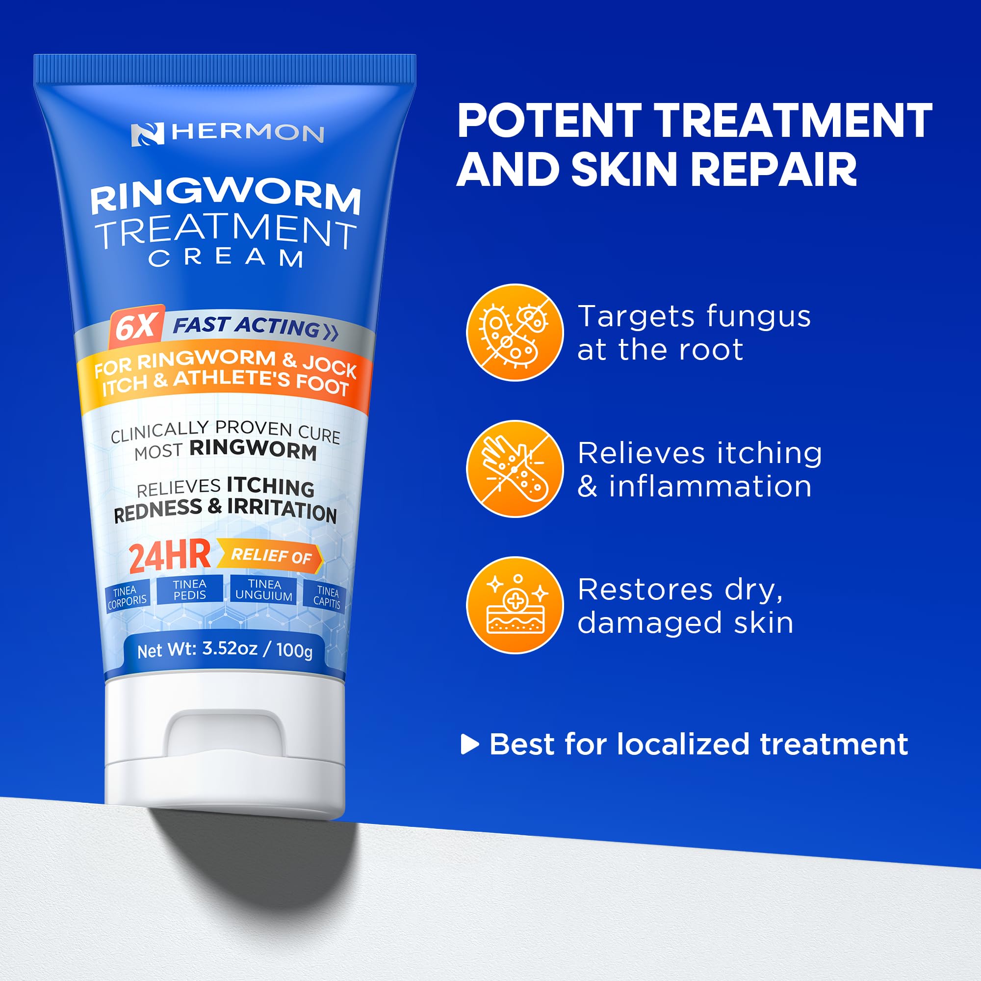 Hermon Antifungal Ringworm Cream for Humans – Helps Relieve Itching, Redness & Discomfort from Ringworm, Jock Itch, Athlete’s Foot & Tinea Versicolor – Gentle for Adults & Kids – 100ml — Amazon image 4