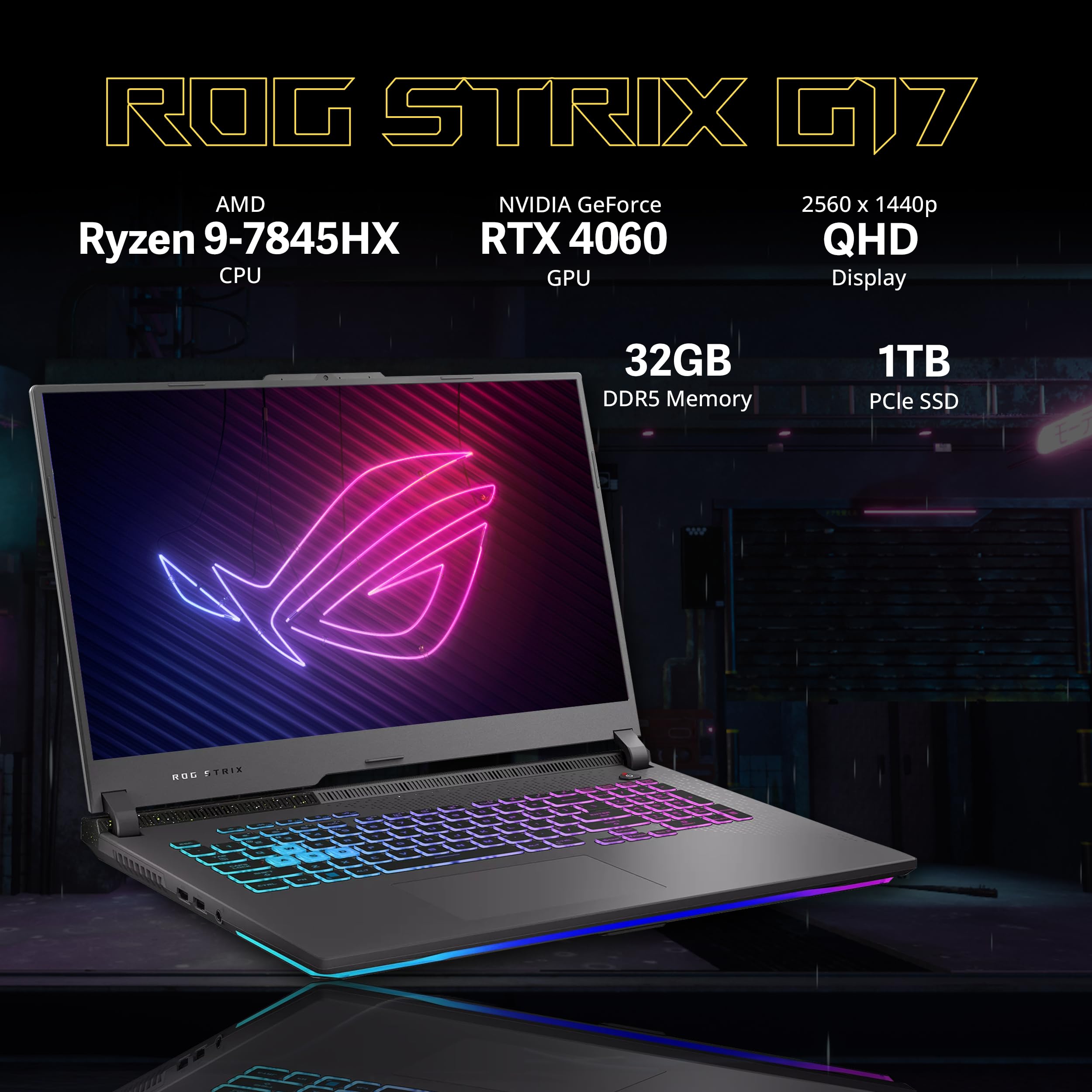 Amazon.com: Asus 2023 ROG Strix G17 17.3” QHD 240Hz Gaming Laptop