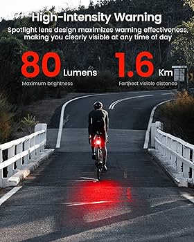 RAVEMEN NT201 Bike Radar Tail Light, 80-Lumen Bright Wide