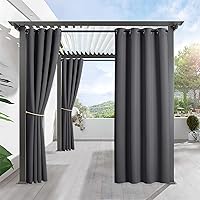 Vista 17 de RYB HOME - Cortinas opacas extraanchas para exteriores, impermeables, resisten el viento, 100 pulgadas de ancho x 84 pulgadas de largo, 1 panel