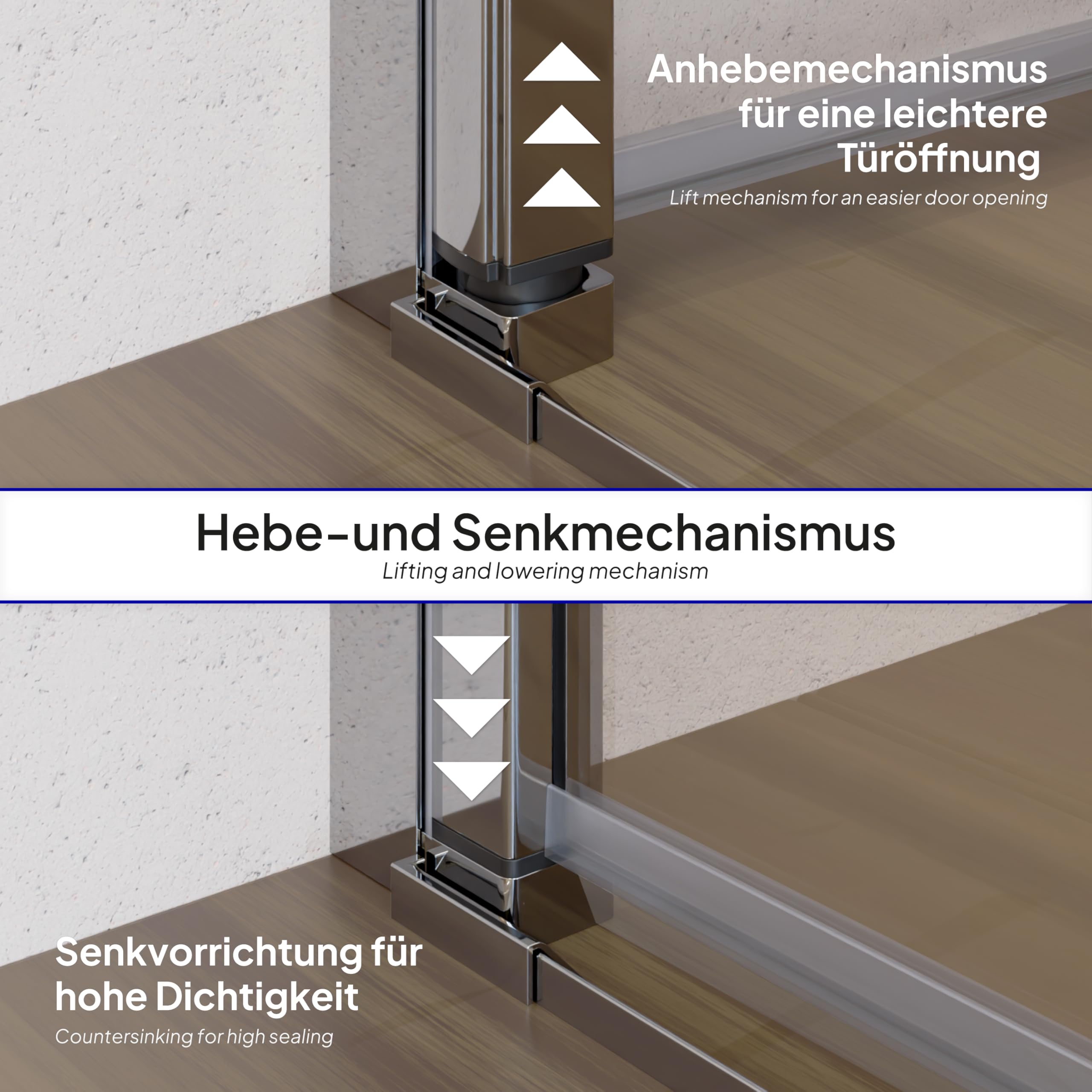 Stella Duschtür 79x190 cm - Nischentür aus 6 mm ESG Sicherheitsglas mit Nanobeschichtung, Verstellbereich 79–82 cm, transparente Duschabtrennung für Badezimmer