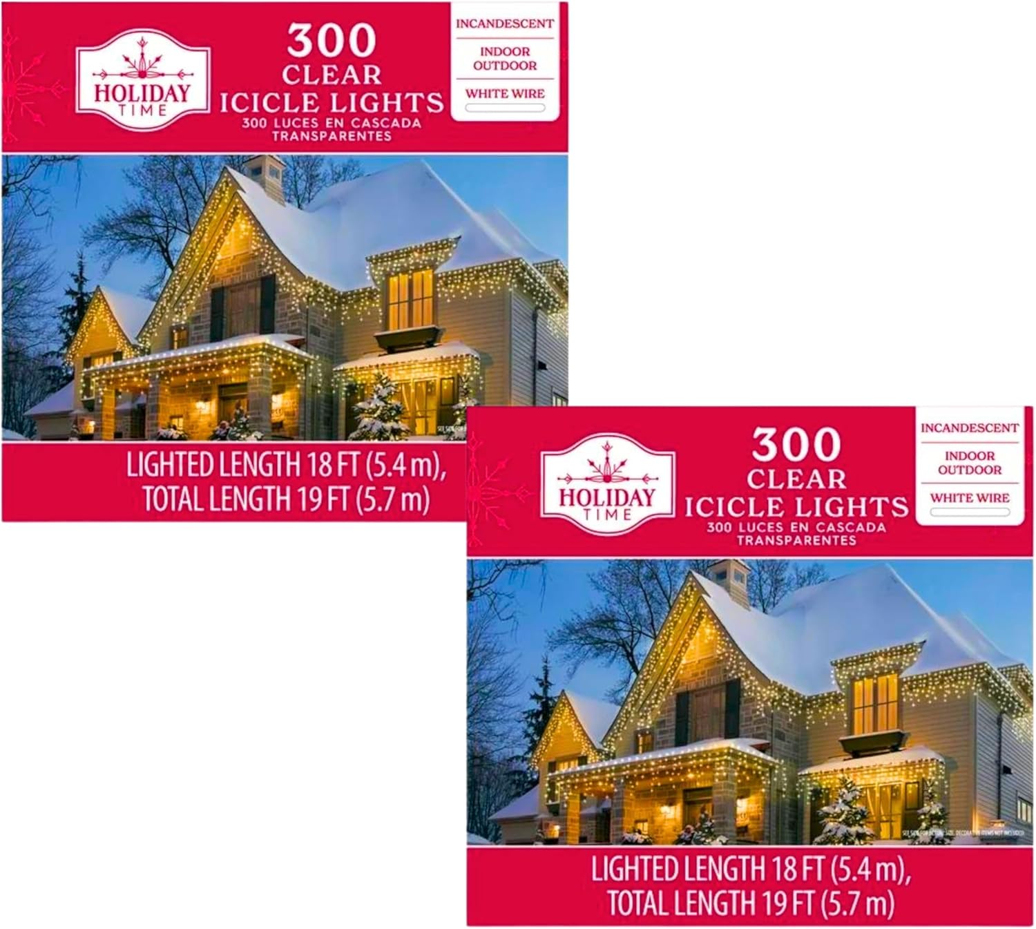 Holiday Time Icicle Christmas Lights 300 Ct Icicle Lights for Outside