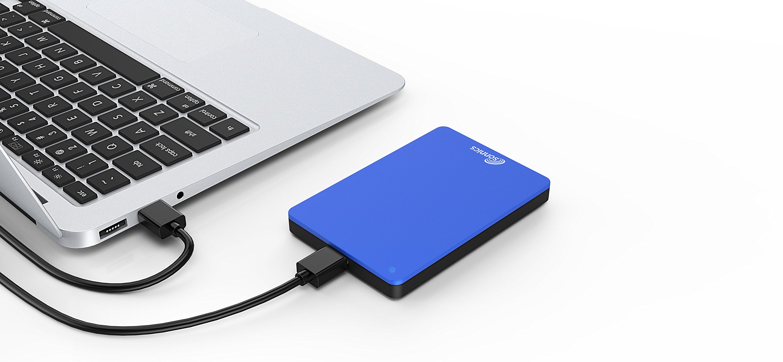 Sonnics 750 GO Bleu Disque Dur Externe Portable USB 3.0 Super Rapide Vitesse de Transfert pour Une Utilisation avec Un PC Windows, Apple Mac, Xbox One et PS4