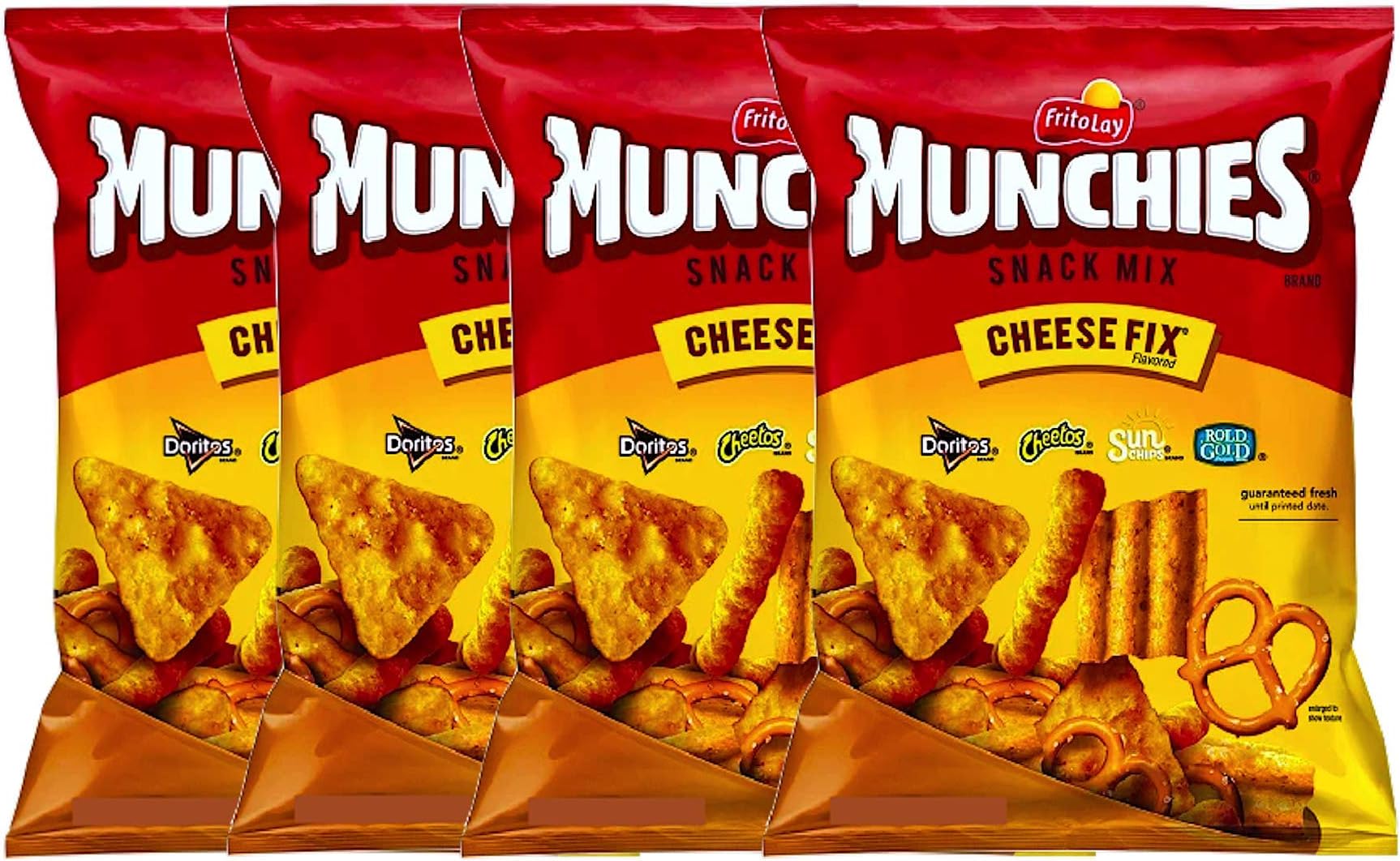 NEW Munchies Cheese Fix Flavored Snack Mix Doritos, Cheetos, Sun Chips, Rold Gold (4, 8oz Party)