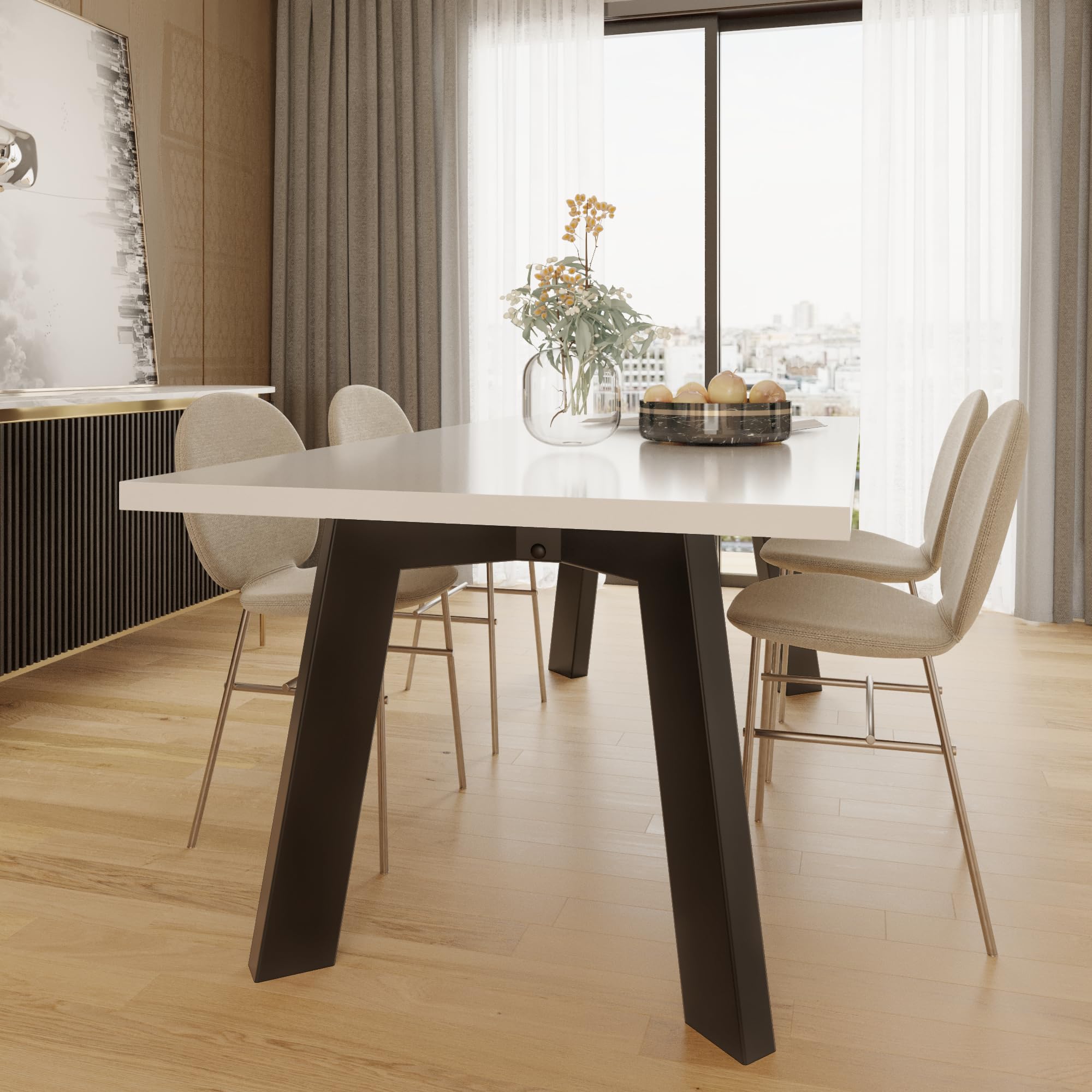 Gambe Tavolo Metallo Acciaio Nero – Struttura Robusta Scrivania Esstisch Tavolino Design Industriale 160x80x72 cm
