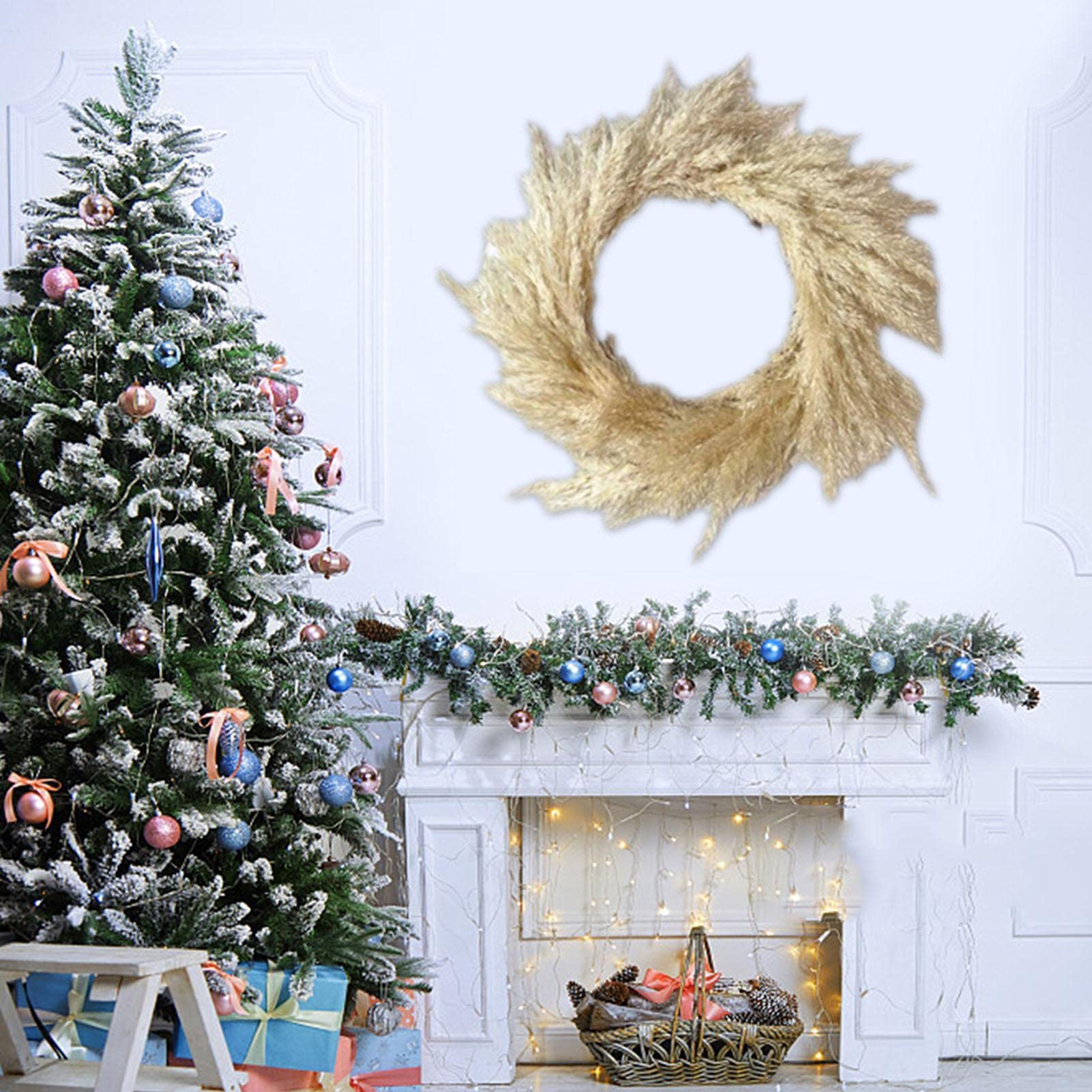 Amazon.co.jp: ススキのリース | 写真 ススキのリース装飾のための自然