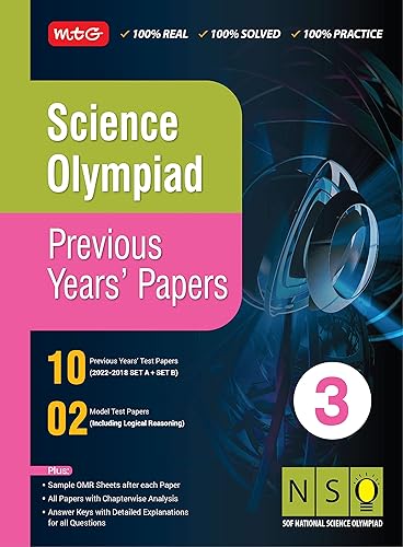 MTG Science (NSO) Olympiad Previous Years Papers with Mock Test Papers Class 3 - Sample OMR Sheet with Chapterwise Analysis | SOF Olympiad Books For 2023-24 Exam MTG Editorial Board