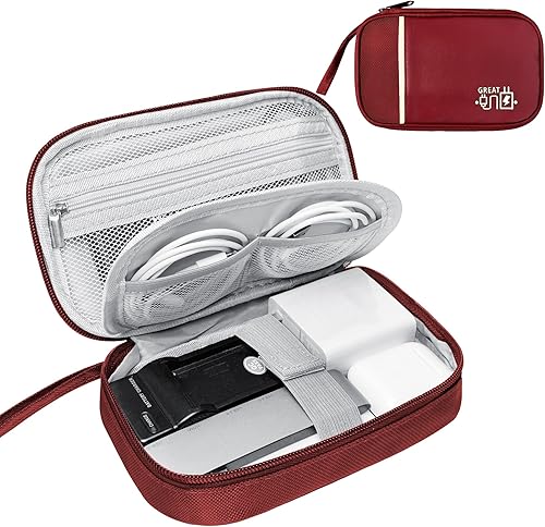 Miniatura 14 de Bolsa organizadora de electrónica Lcsmaokin, estuche organizador de cables portátil para viaje, bolsa de almacenamiento de accesorios electrónicos -