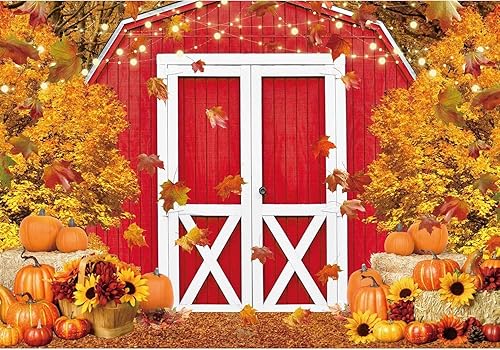 Miniatura 7 de Telón de fondo rojo de cosecha de otoño de 8 x 6 pies para fotografía, otoño, calabaza, hojas de arce, fondo de día de Acción de Gracias, baby