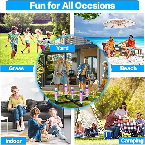 Miniatura 7 de Juegos al aire libre Juegos de lanzamiento de anillos brillan en la oscuridad, juegos de patio para adultos y familia