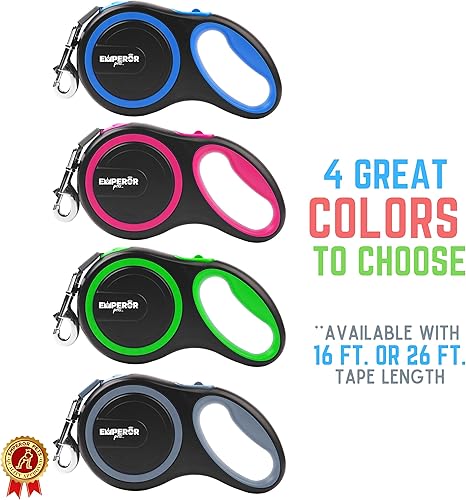 Miniatura 8 de Emperor Pets GN26 - Correa retráctil de 26 pies para perros grandes, hasta 110 libras, correa resistente retráctil de 26 pies, correas para perros