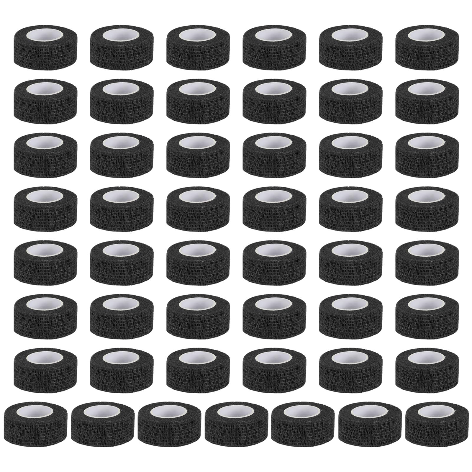 PATIKIL Benda Autoadesiva 177" X 1", 50 Pezzi Benda Elastica Autoaderente Traspirante Per Sport Polso Caviglia Nastro Atletico Estensibile Per Esterni, Nero
