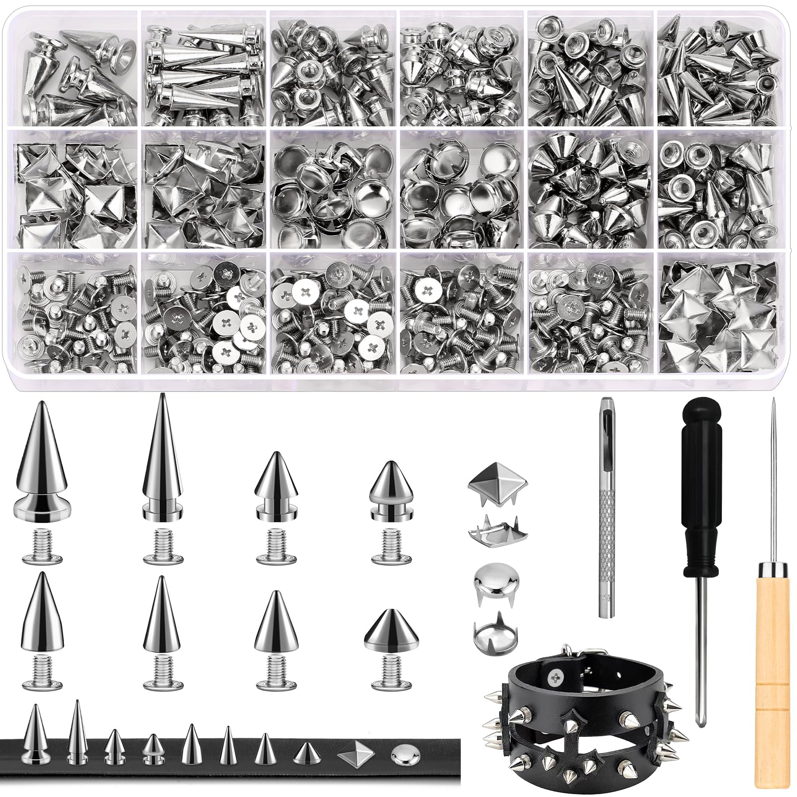 Amazon.com: Jollidecor 455 PCS Punk Studs for Clothing, 10 Size