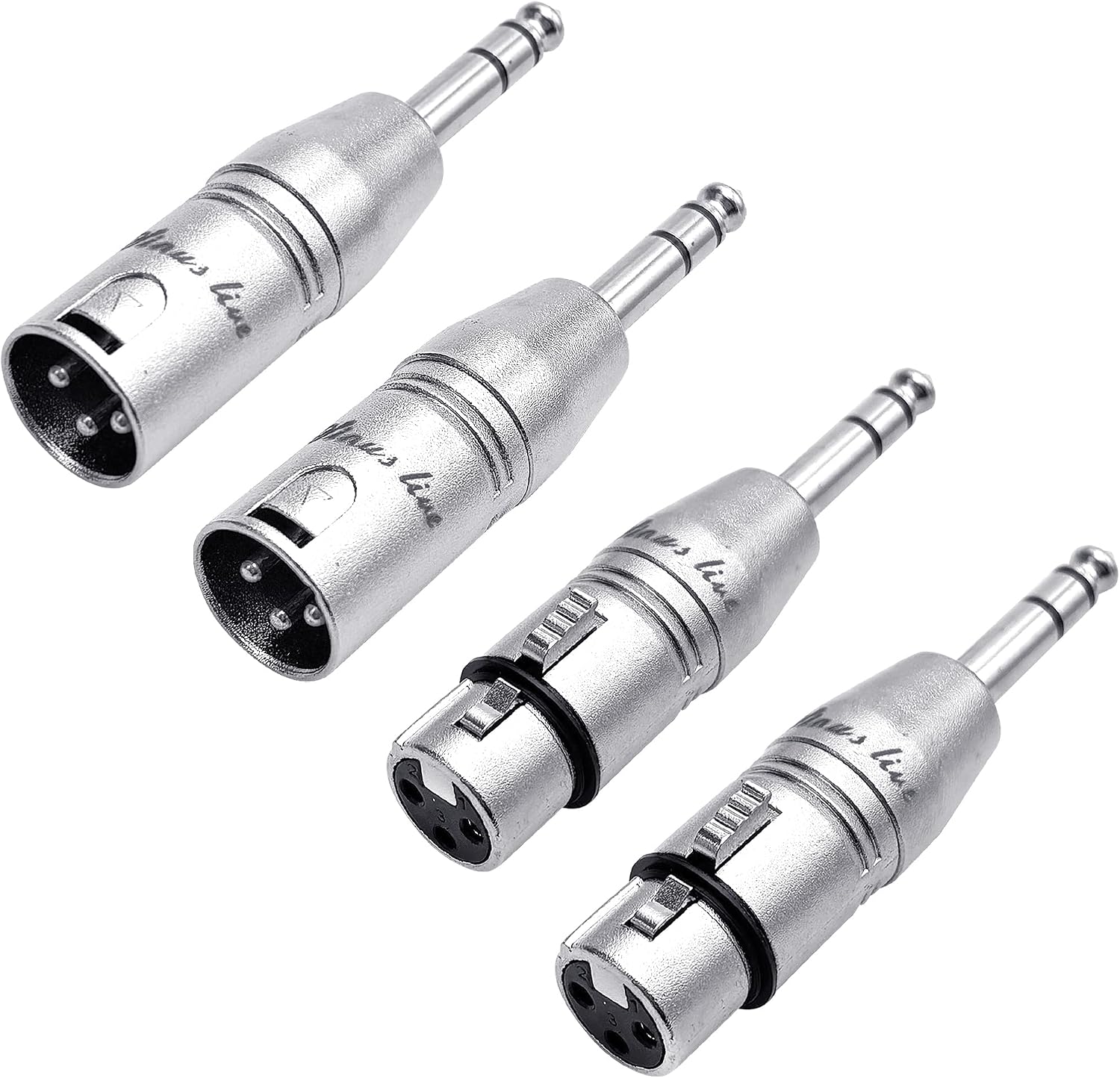 SINUS LIVE 4 Packs XLR Female Male to 1/4" TRS Adapter, Balanced XLR to Quarter Inch