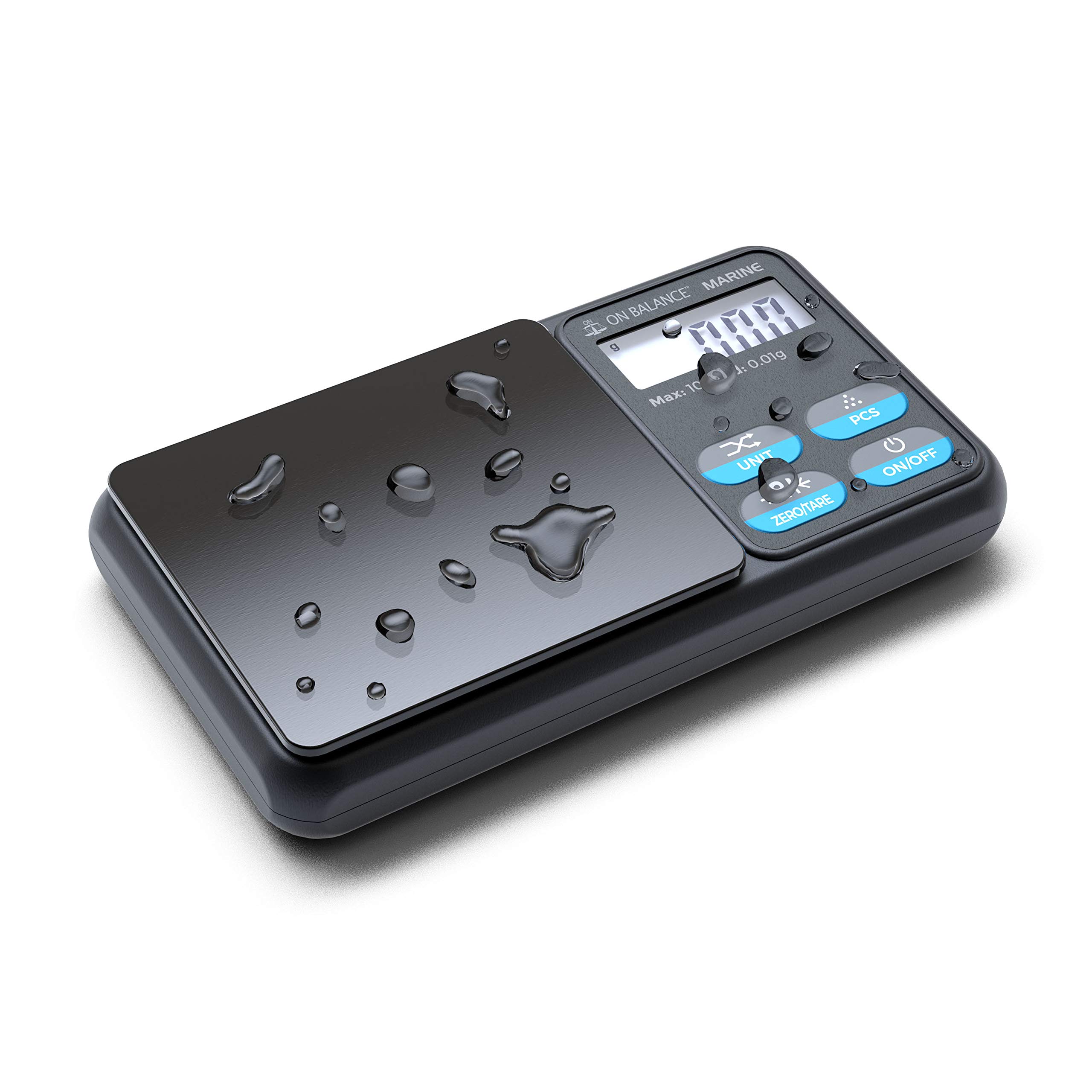 TruweighMarine Waterproof Digital Scale - (100g x 0.01g - Black) - Washdown IP65 Protection - Waterproof Food Scale - Scientific Digital Scale - Digital Kitchen Scale - Baking Scale