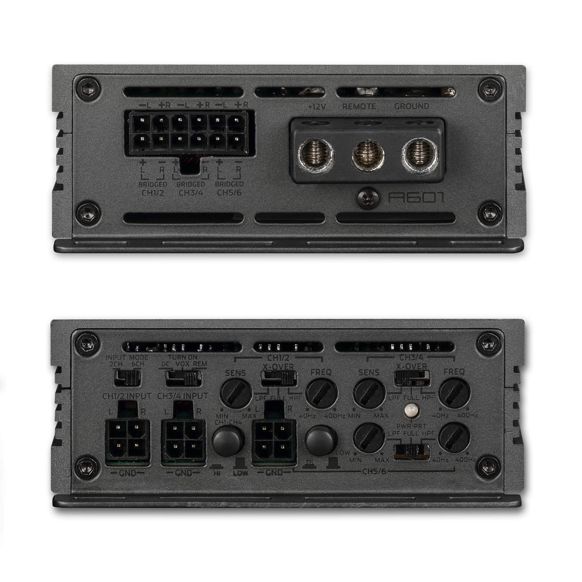 AXTON A601: Leistungsstarker 6-Kanal Verstärker fürs Auto, 6 x 100 Watt, Class-D Digital Endstufe mit High-Level Eingängen, geeignet für Fahrzeuge mit Start/Stopp Automatik