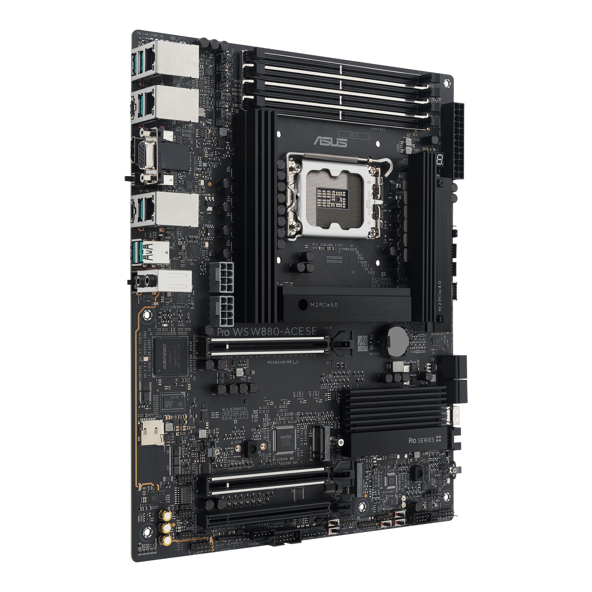 ASUS Pro WS W880-ACE SE Carte mère Intel LGA1851 (ATX, PCIe 5.0, DDR5, Dual 2,5 Go Ethernet, 4 x M.2, BIOS Flashback, AI Cooling II)