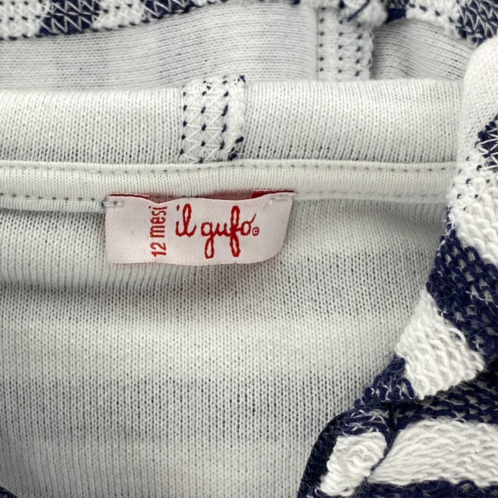 IL GUFO B04 Felpa Bimbo Boy Cotton Blue/White Stripes Hoodie Sweatshirt Kids
