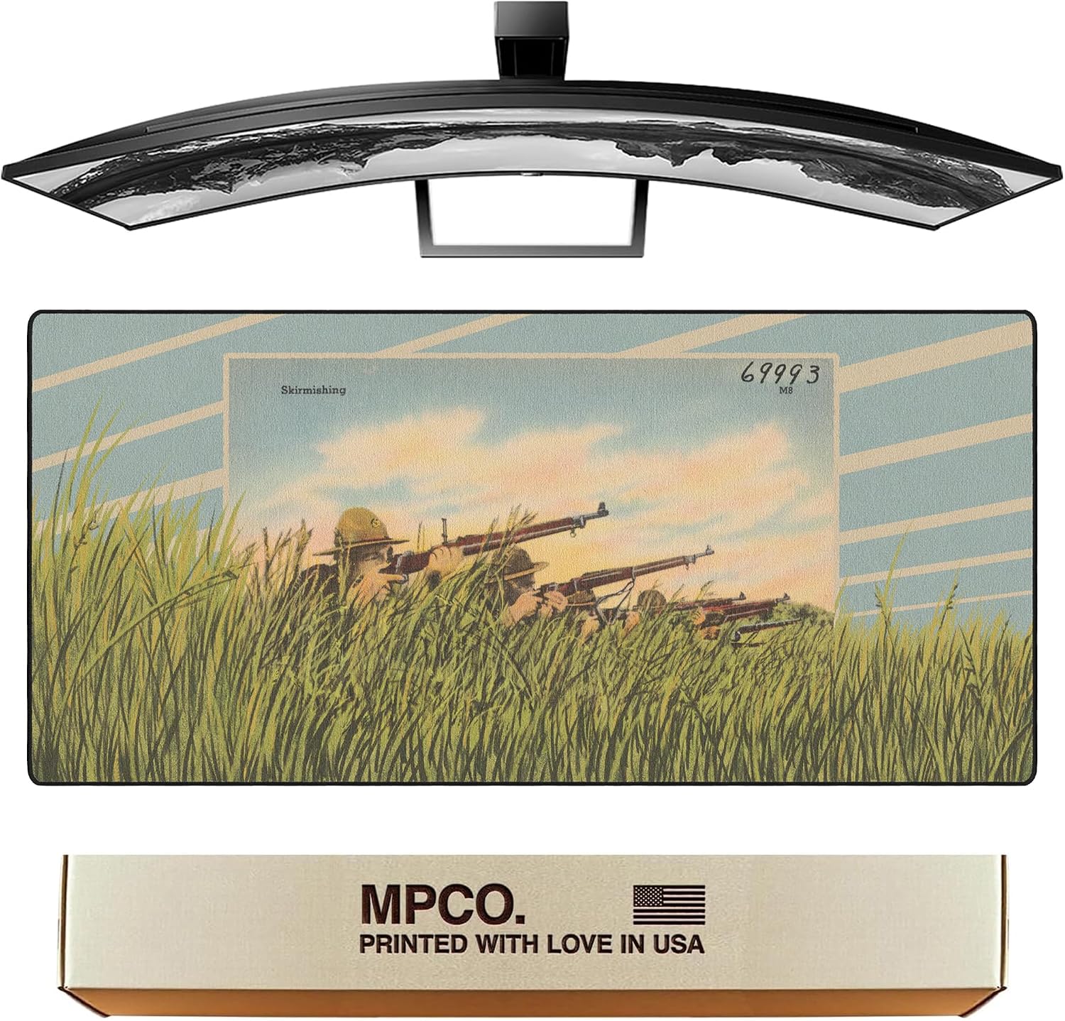 MPCO. Skirmishing Gaming Desk Pad, 36" x 17" Duraglyde Fabric Desk Mat