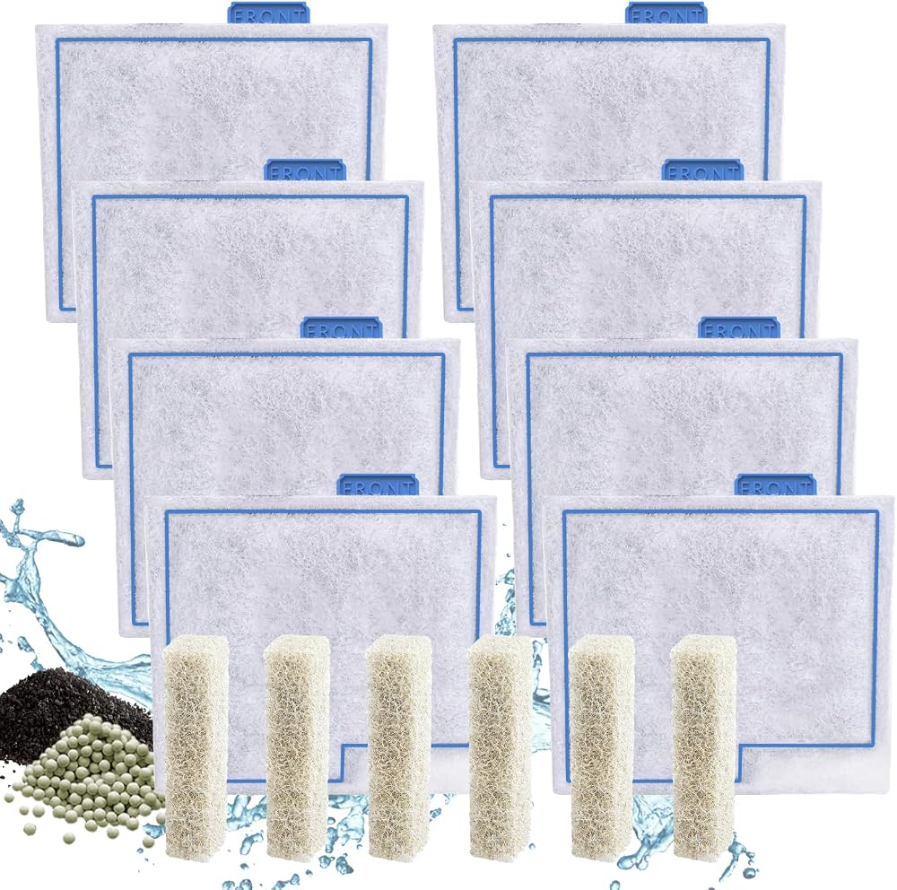 8 Pack Medium Filter Cartridges + 6 Ammonia Reducer Pads for Aqueon — 사진 1