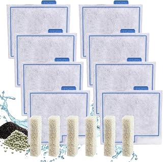 8 Pack Medium Filter Cartridges + 6 Ammonia Reducer Pads for Aqueon