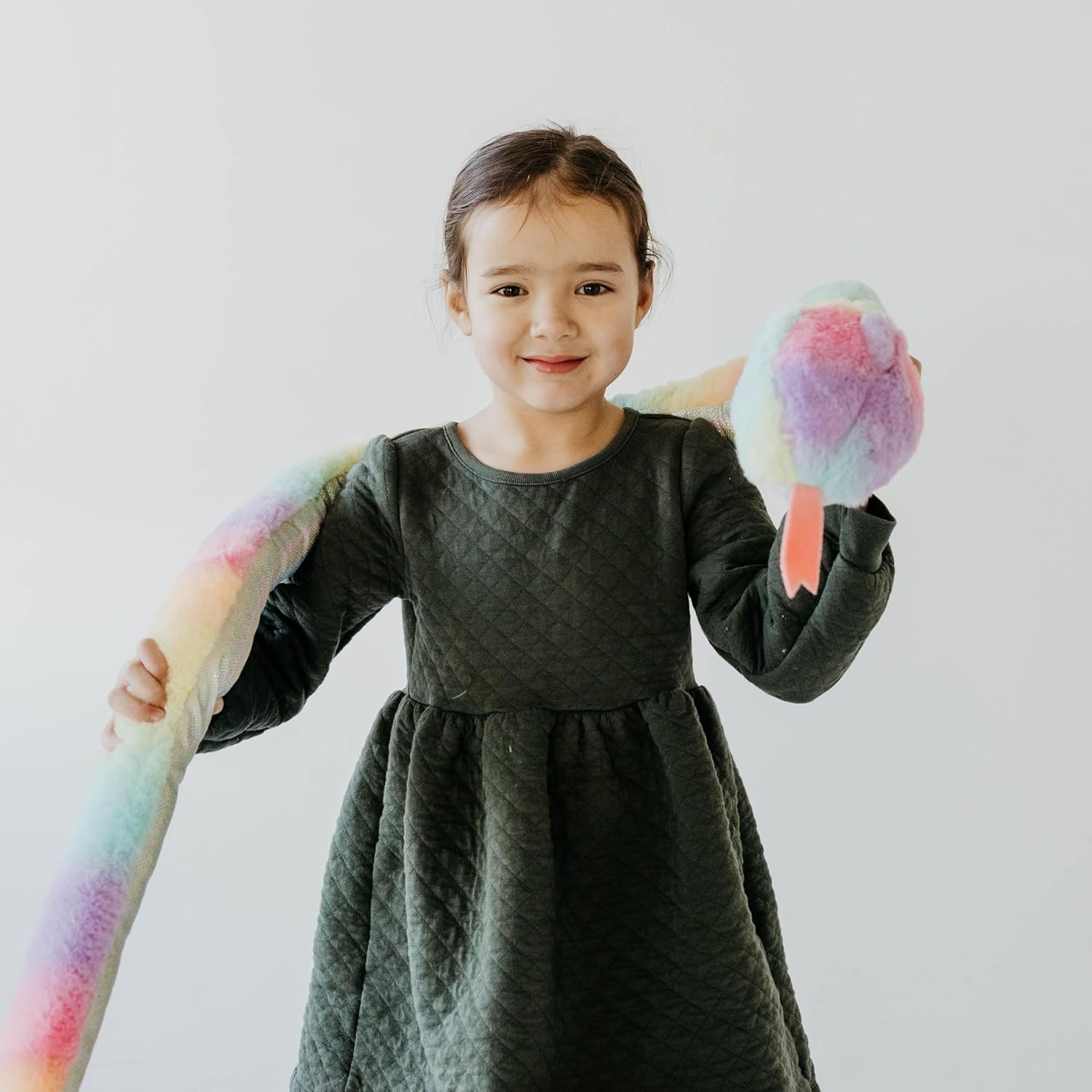 The Petting Zoo Snake Stuffed Animal Plushie, Ombrez Zoo Animals, Rainbow Snake Plush Toy 54 inches - Image 8