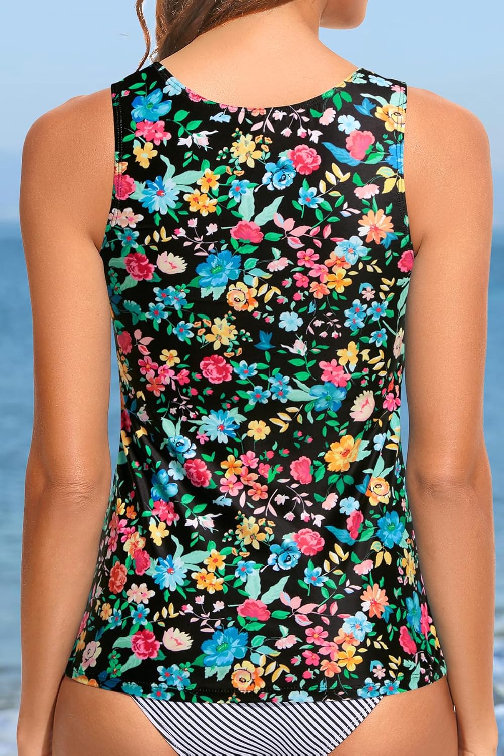 Women Tankini Top Only - Tummy Control Bathing Suit Full Coverage Back Swimwear Swim Tank Top No Bottom 2025 - Image 2