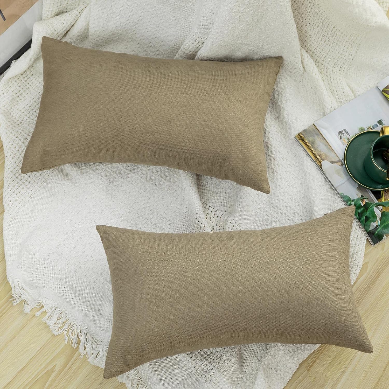 Lipo Chenille Pillow Covers 12x20 Set of 2 Throw Pillow