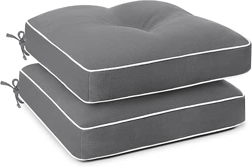 Favoyard Patio Chair Cushions, Grey, 19 × 19 in, Set