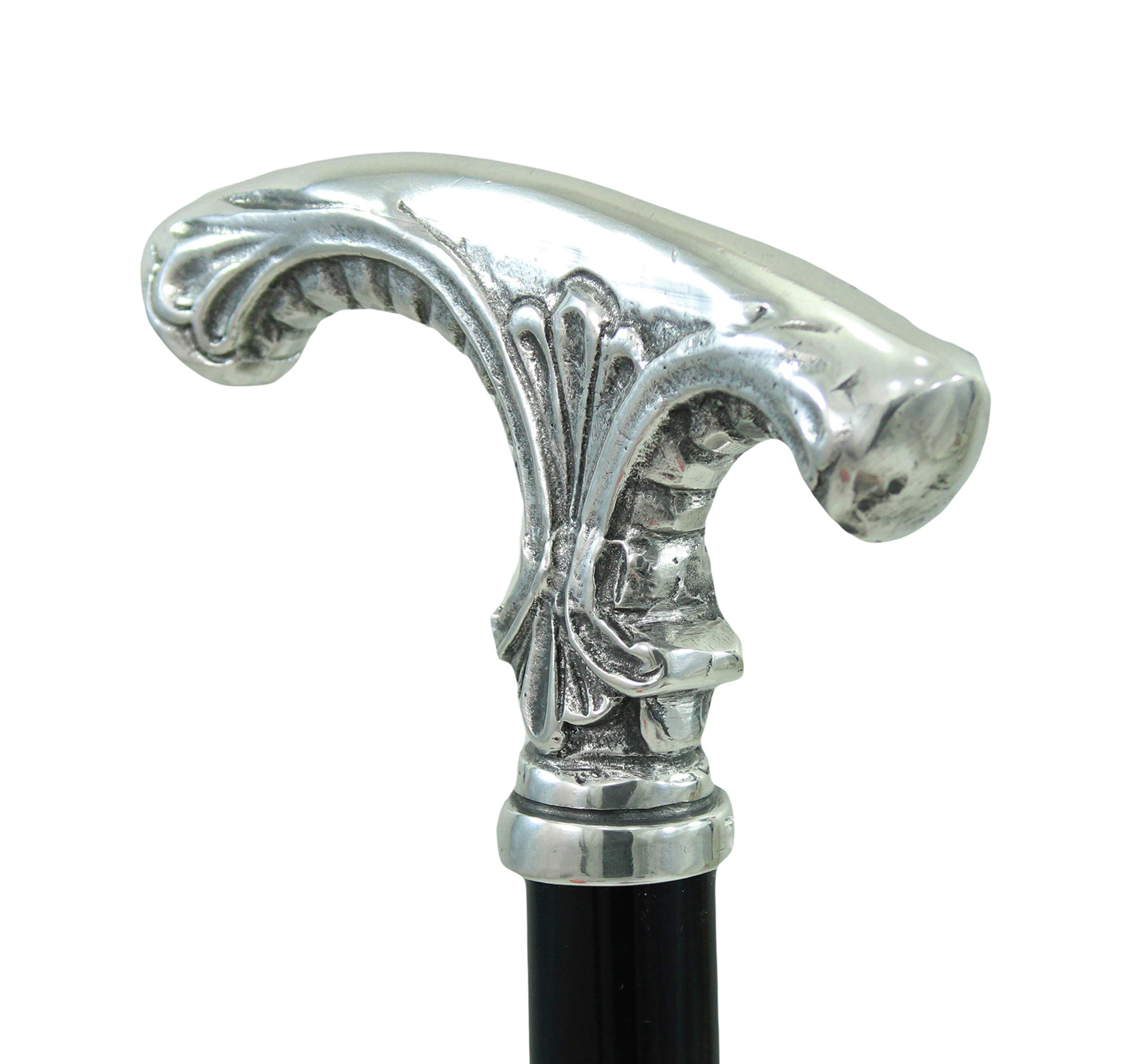 Bastone da passeggio artigianale Cavagnini – Made in Italy – Legno di faggio con maniglia in peltro lucido, personalizzabile con incisione nome – Elegante regalo per uomo e donna