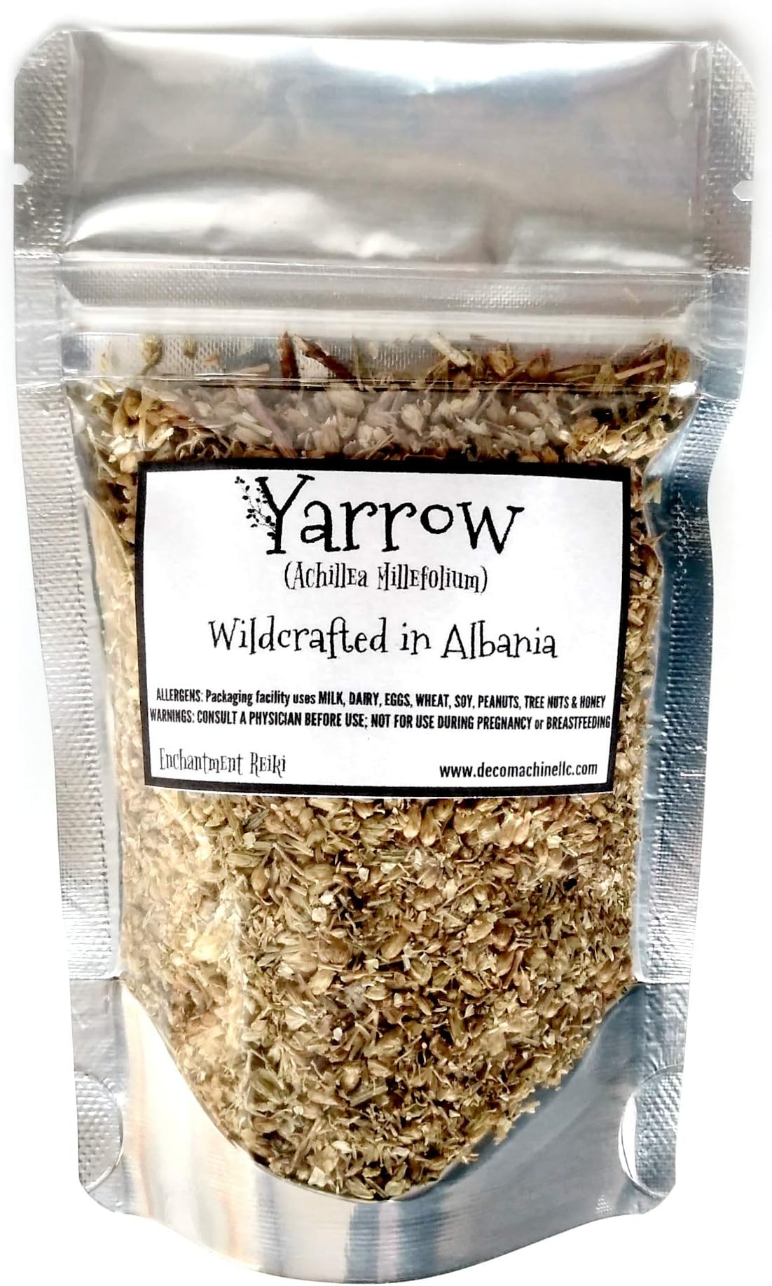 Reiki Charged Yarrow Flower and Stem Achillea Millefolium Wildcrafted in Bulgaria Loose Leaf Dried 0.5 oz bag Small Sample Tea