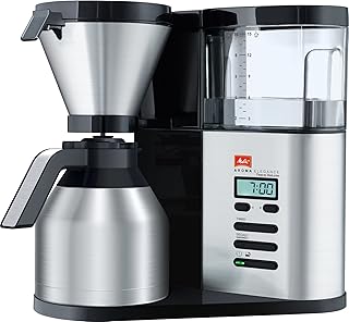 Melitta 1012-06 AromaElegance Therm DeLuxe | Cafetière Filtre | Noir/Acier Inoxydable