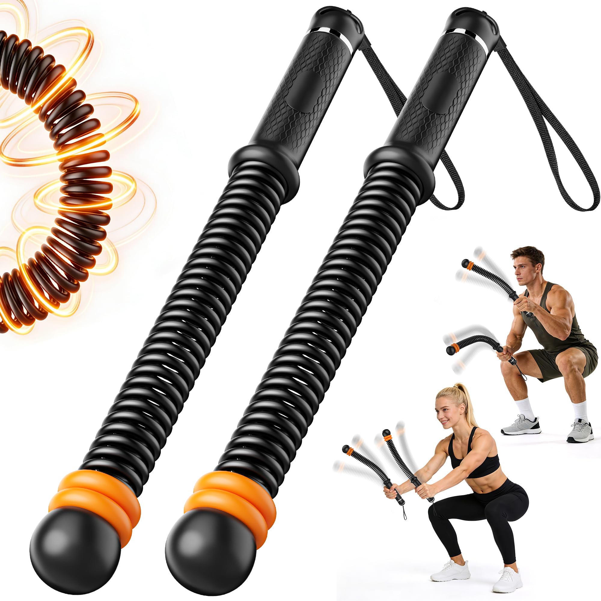 Upgrade Weighted Ropeless Battle Ropes, Adjustable Cordless Battle Rope – Portable Battle Ropes for Home Gym Workout, HIIT &amp; Cardio Full Body Training Exercise Rope for Strength Training Men &amp; Women