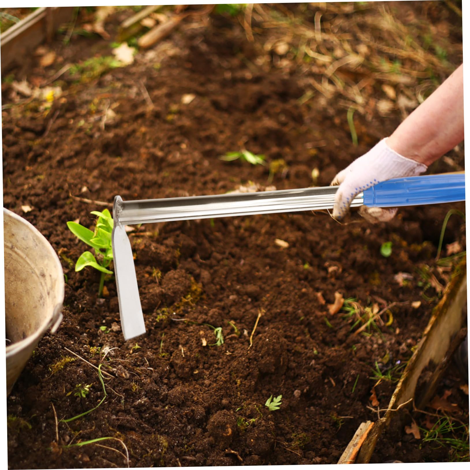 TOYANDONA 2 Piezas de Jardinería de Inoxidable Herramienta Ergonómica para Deshierbe y Plantación para Huertos Ligero y Duradero