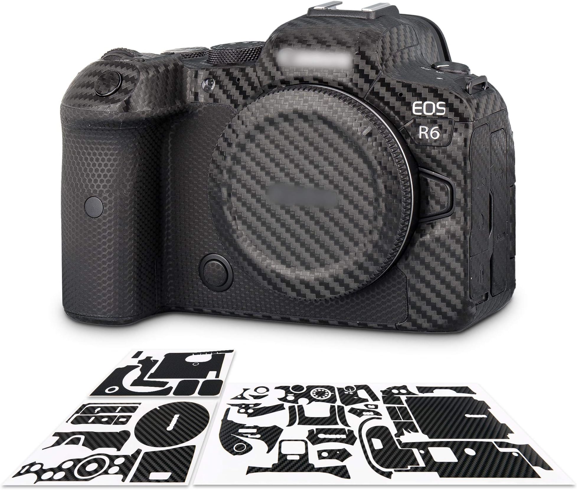 Kiorafoto Anti-Scratch Anti-Wear Camera Skin Cover Protector Film for Canon EOS R6 Camera Body Protective Decoration Sticker - Carbon Fiber Pattern Black