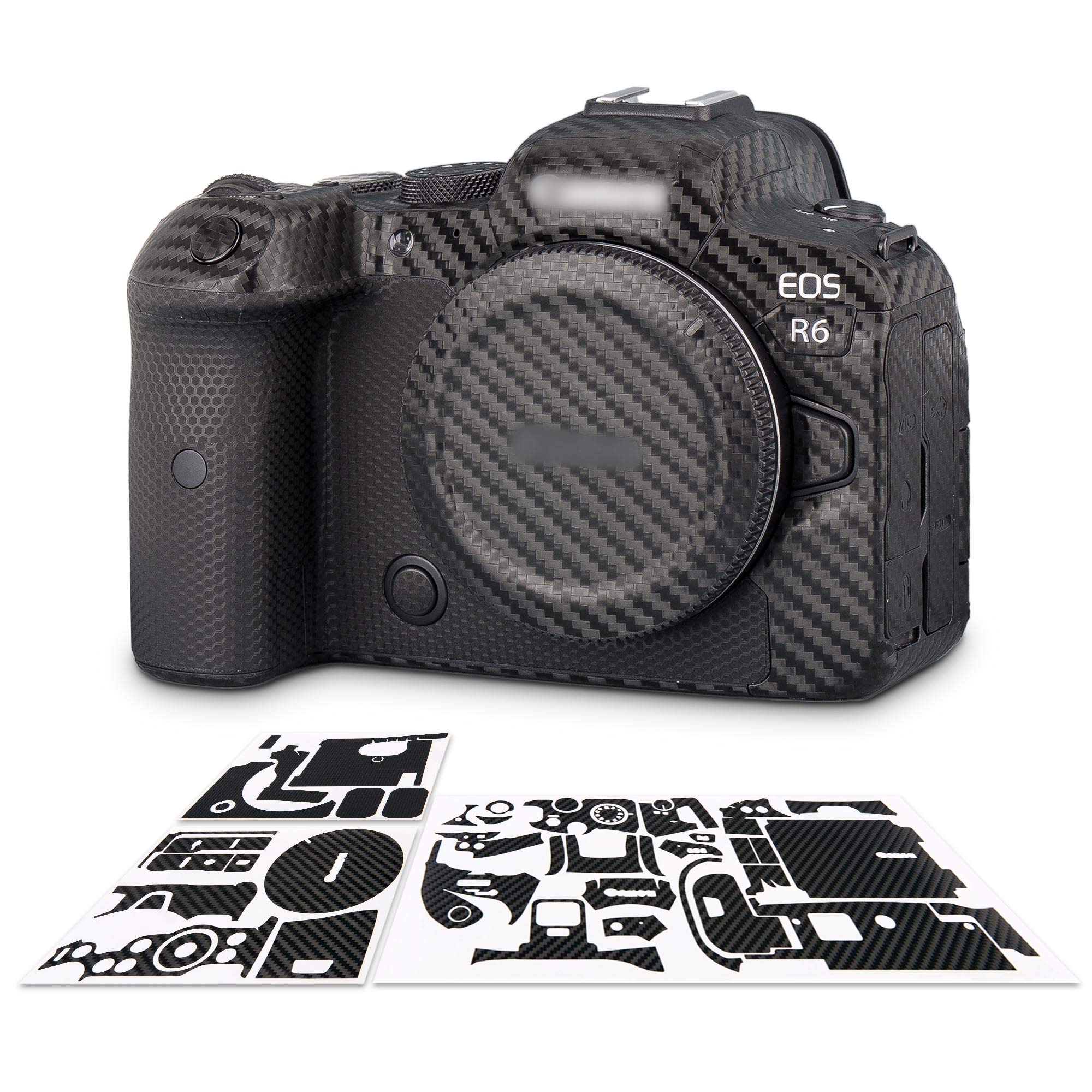 Kiorafoto Anti-Scratch Anti-Wear Camera Skin Cover Protector Film for Canon EOS R6 Camera Body Protective Decoration Sticker - Carbon Fiber Pattern Black