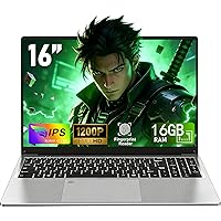 CHIFUYOU PC portatile 512 GB SSD 16 GB RAM 16 pollici Computer portatile N95 fino a 3,6 GHz