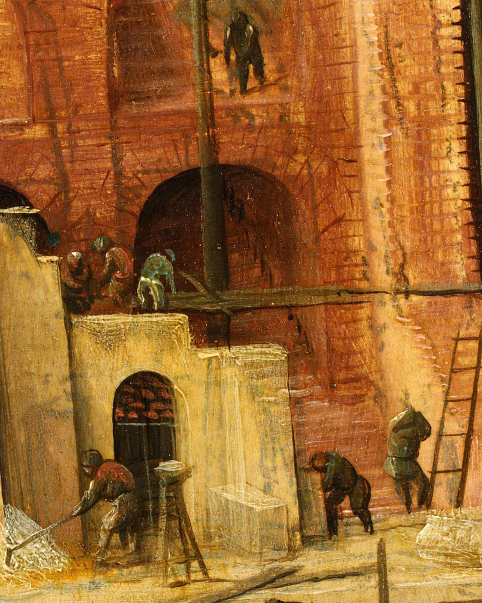 POSTERIIk Vintage Art Print Images Pictures Print Construction Detail From Tower of Babel by Pieter Bruegel the Elder Modern Colour Posters for Office Home Decor 60x90cm