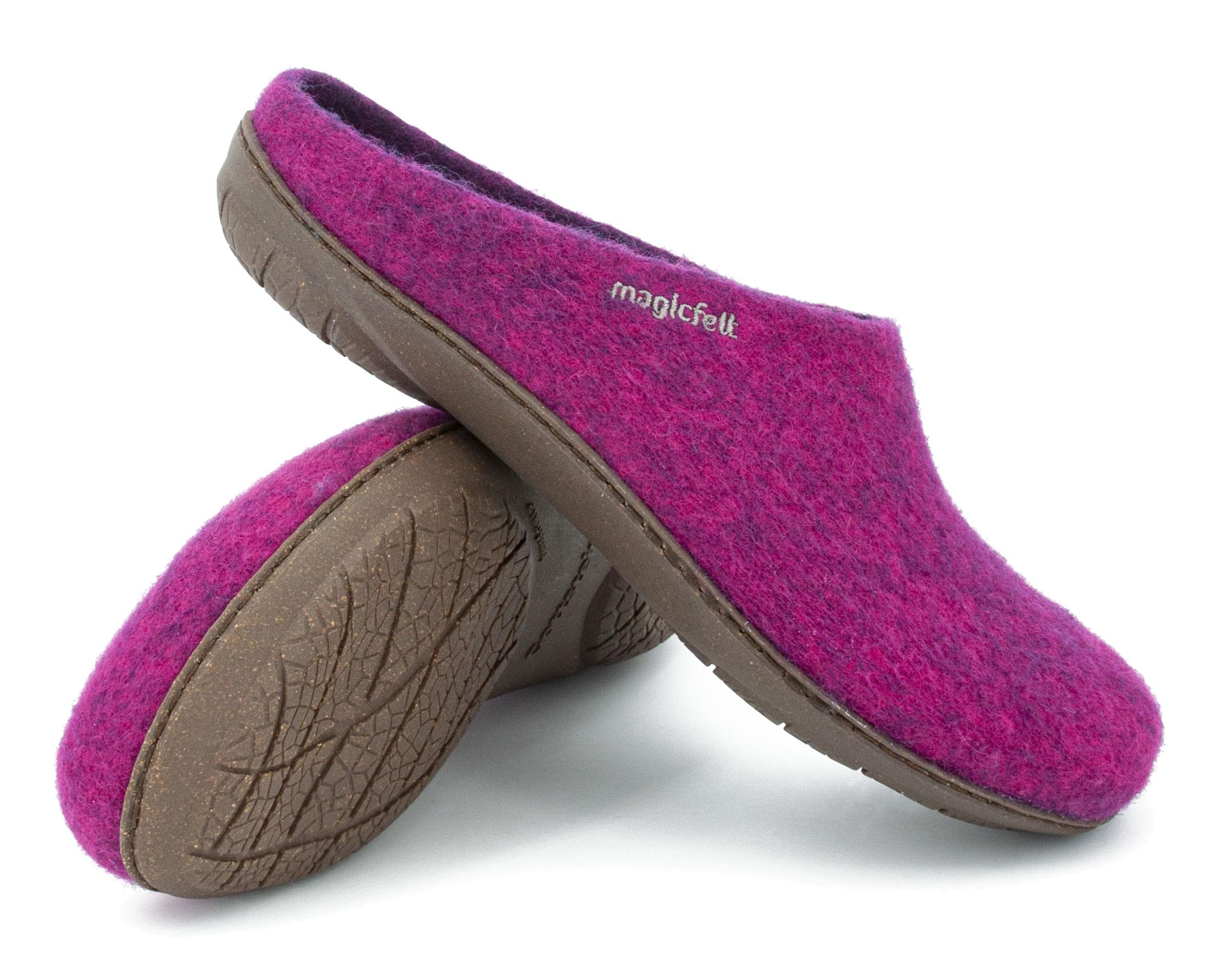 Magicfelt Filz-Hausschuh 736 aus 100% Merino-Wolle | Pantoffel für Damen & Herren mit hochwertiger Gummi-Sohle - Made in Tirol