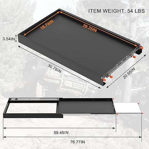 Miniatura 2 de ALL-TOP Tobogán para refrigerador con tabla de cortar, interior de 29.3 x 18.7 pulgadas, deslizador para refrigerador del vehículo con 4 correas