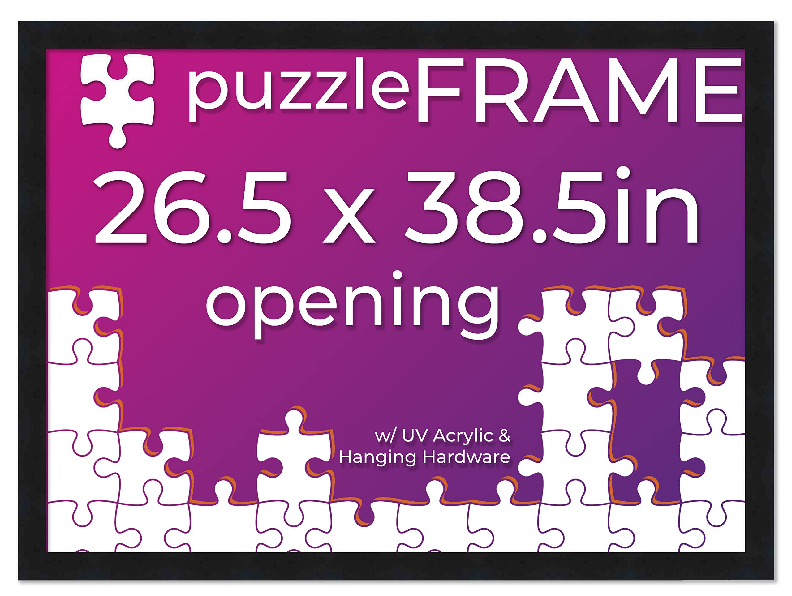 Amazon.com: Poster Palooza 26.5x38.5 Black Puzzle Frame | Solid