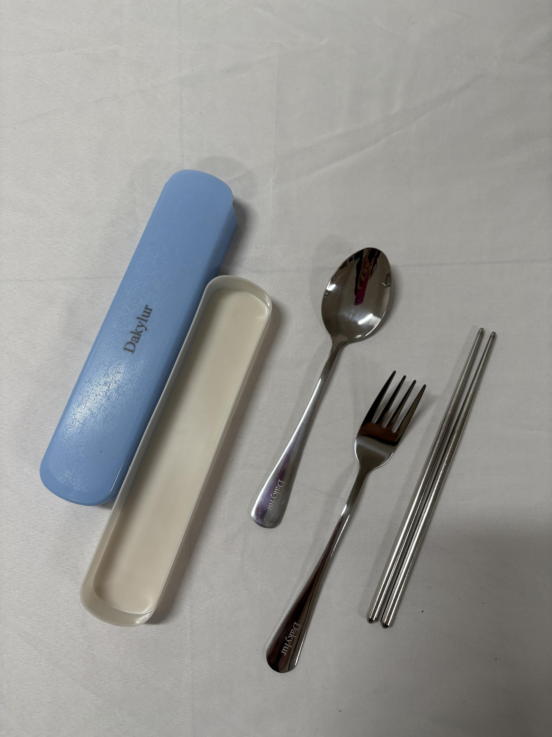 Dakylur Chopstick cases Portable Utensils Set, 4pcs Reusable Silverware for Lunch Camping School Picnic Workplace Travel, Lunch Box Includ Chopsticks Spoon Knife,Easy to clean