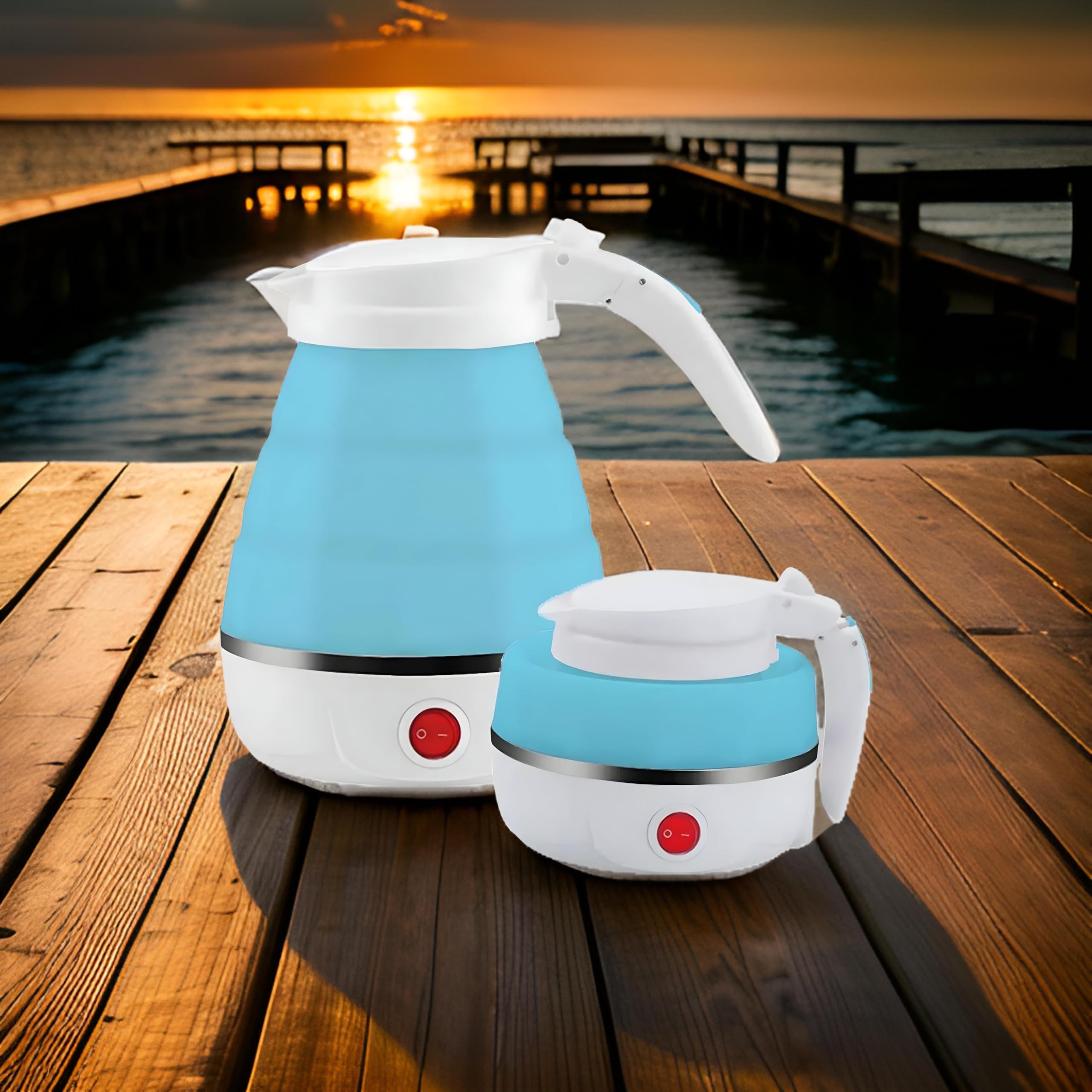 Navdevi Compact Foldable Travel Kettle - Portable Electric Kettle for Instant Tea, Coffee & Hot Water - Perfect for Home & Office Desk Use (6 Month Warranty)-image-47